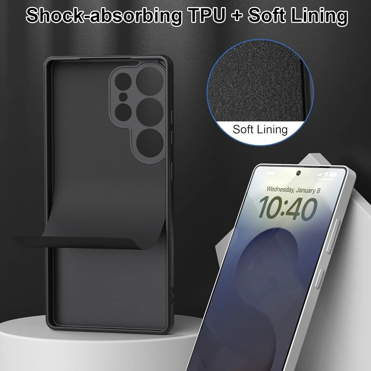 Funda Flexible de silicona líquida TPU para Samsung Galaxy S25 Ultra S24 FE S23 Plus, funda protectora, Coque Capa - imagen 3