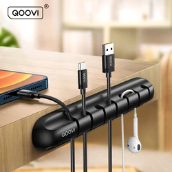QOOVI Soporte Cables USB – Organizador Flexible Silicona