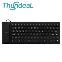 Teclado USB Ruso-Inglés de Silicona Impermeable para PC