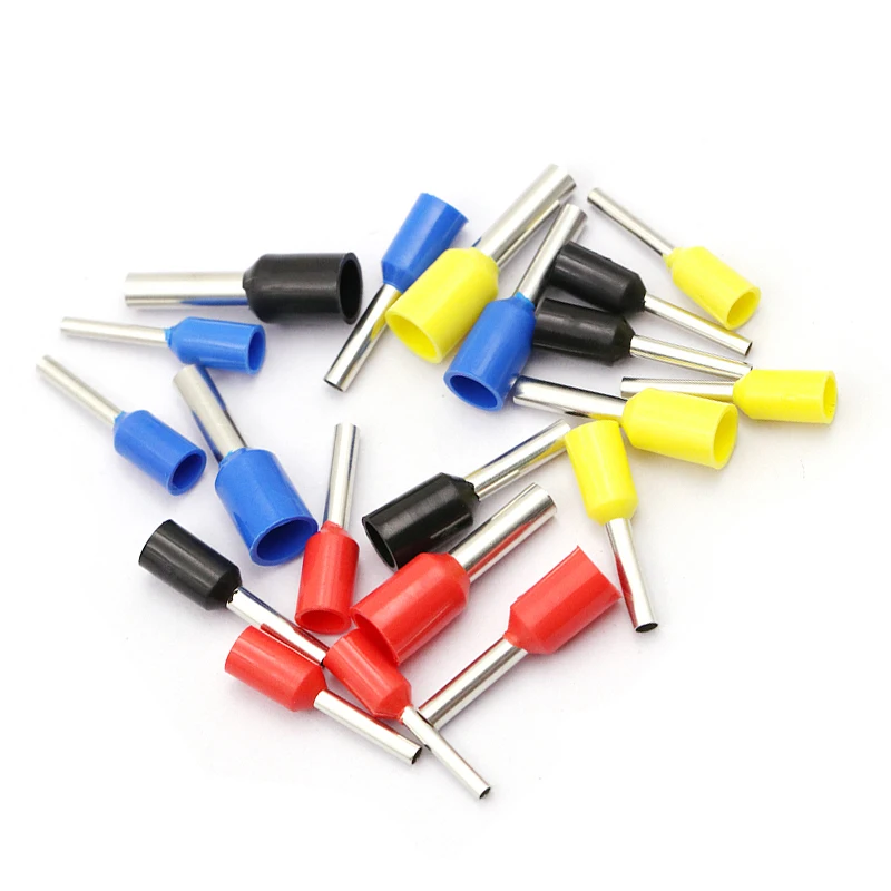 Conector Tubular de presión en frío, terminales eléctricos, casquillos de Cable engarzado, 50 piezas, VE0508, VE1008, VE1508 - imagen 4