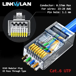 Linkwylan Conectores RJ45 Paso a Través CAT7/CAT6/CAT5e