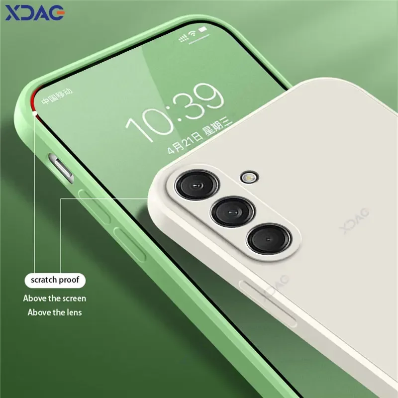 Funda de teléfono de silicona líquida cuadrada Original para Samsung Galaxy M55 M55S C55 F55 5G SamsungM55S 360 funda suave de doble forro - imagen 5