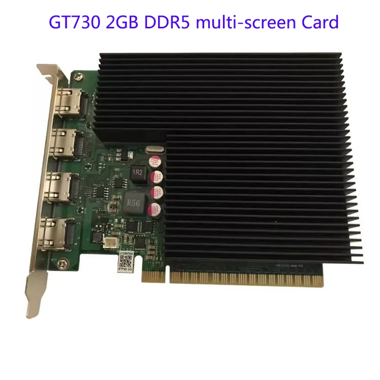 Tarjeta gráfica multipantalla GT730 de alta calidad, 4 puertos, HDMI, GT730, GK208, 2GB, 64 bits, DDR5, PCIE, PCI-E