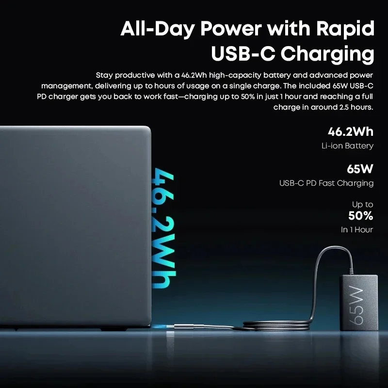 CHUWI CoreBook X portátil AMD R5-7430U portátil para juegos 16GB DDR4 RAM 512GB SSD 14,1 ''2K pantalla Windows 11 Wifi6 cuaderno - imagen 5