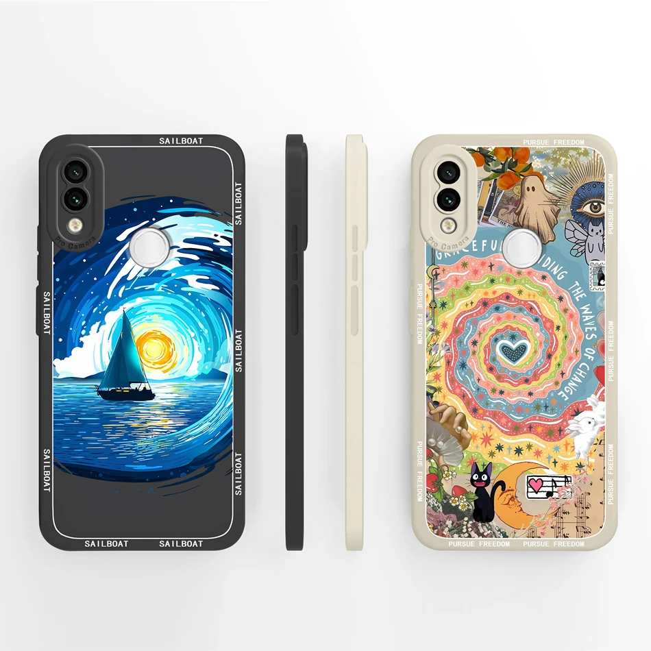 Para Redmi Note 7 Pro 7S Funda de teléfono con estampado Floral suave y suave Funda trasera de silicona líquida para Redmi Note7 Funda de parachoques de alta calidad - imagen 5
