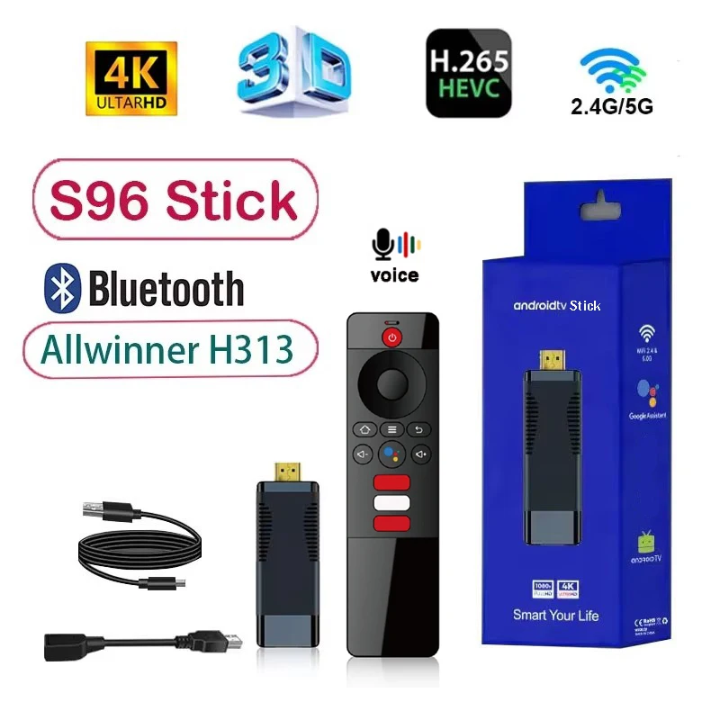 Smart TV Stick Android 10 BT 5,0 S96 AllWinner H313 2GB 16GB reproductor multimedia 4G 5G WiFi PK TV98 ATV TV Stick
