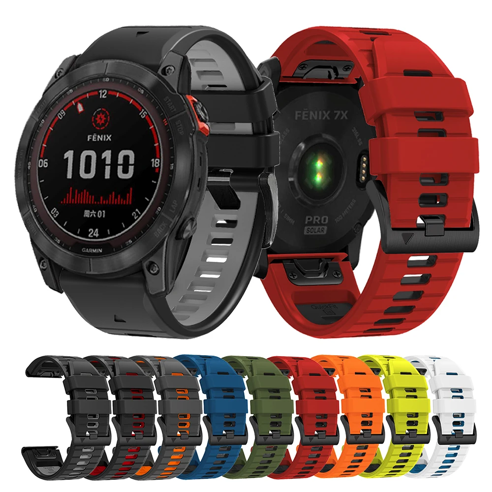 Correa de silicona de 22mm y 26mm para reloj inteligente Garmin Fenix 7 7X Pro de liberación rápida para reloj inteligente Garmin EPIX Pro Gen2 Enduro