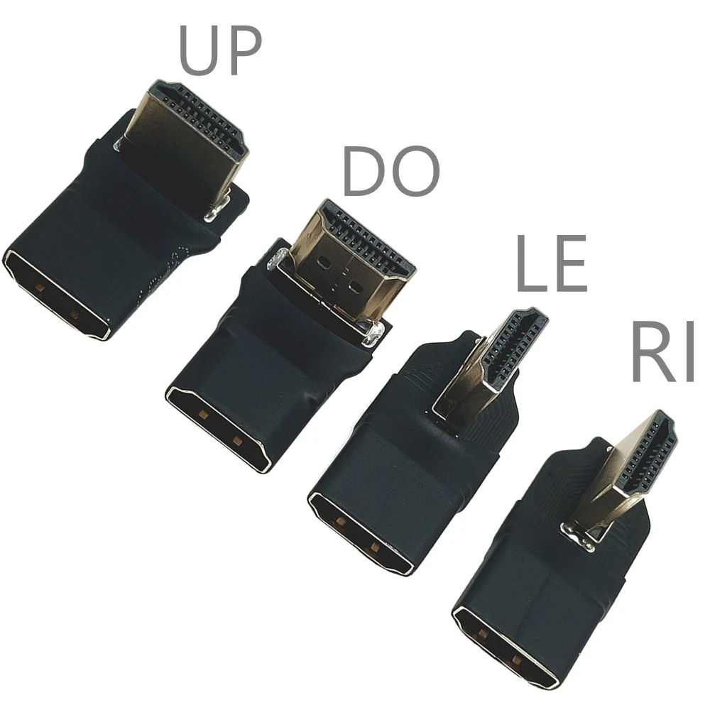 Adaptador HDMI de ángulo recto de 90 grados, codo macho a hembra, TV montada en la pared, extensión de cable de alta definición, monitor HDMI montado en la pared