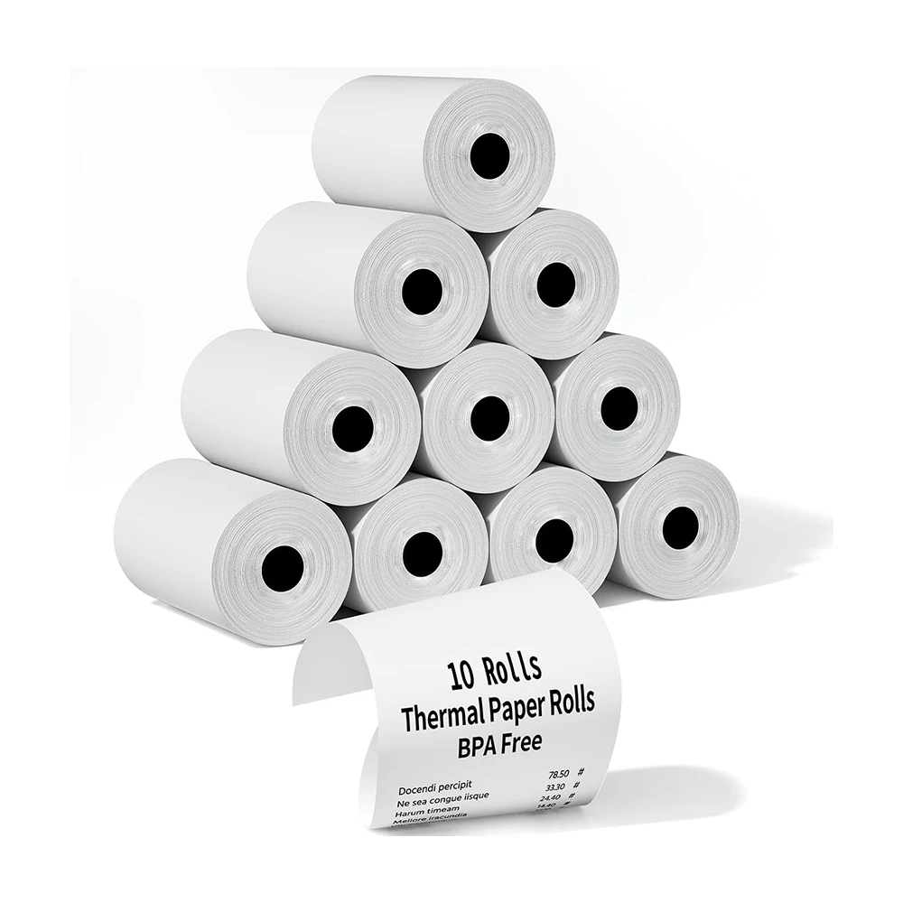 Rollos de recibos de papel térmico de 5-20PK, 57x40mm, se adapta a todos los tarros, impresora de caja registradora POS, tarjeta de crédito, papel térmico no adhesivo