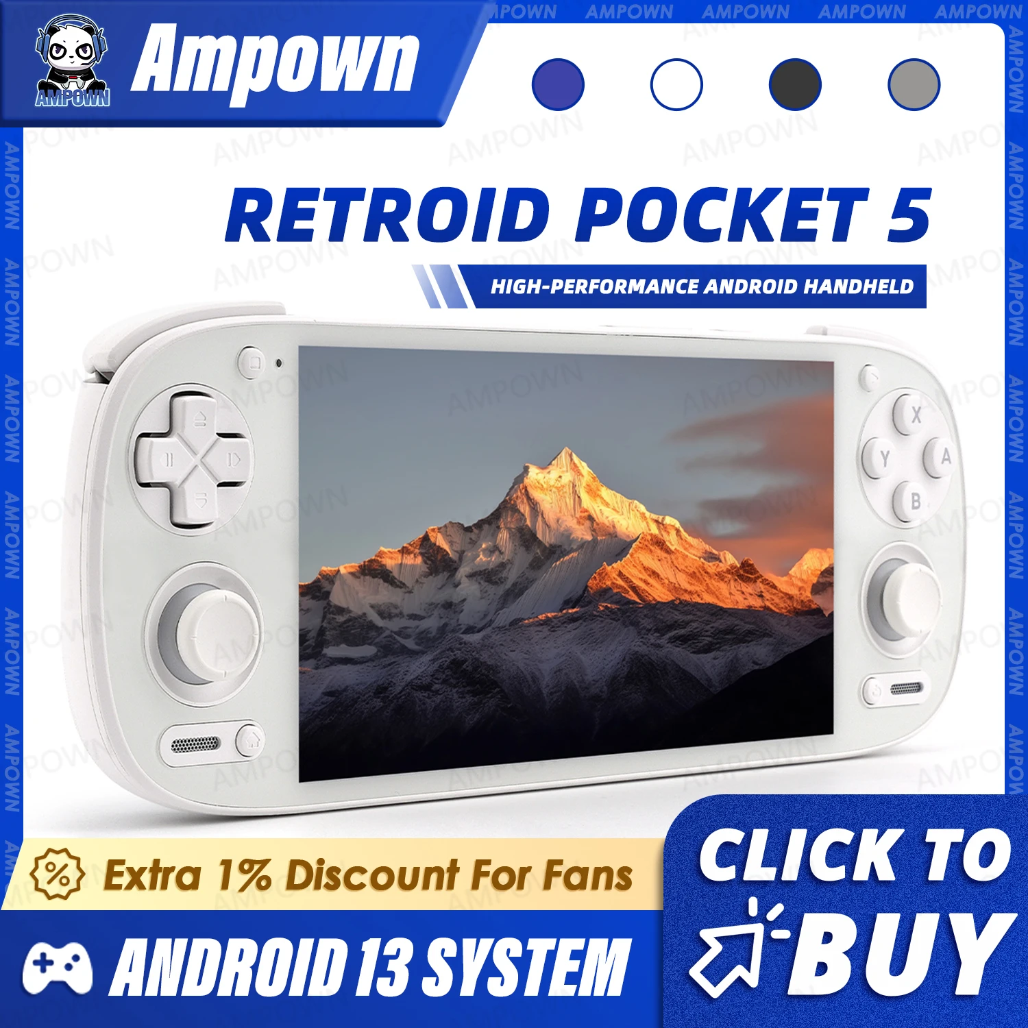Consola de juegos portátil Retroid Pocket 5, pantalla AMOLED de 5,5 pulgadas, Joystick Android 13, efecto de iluminación RGB, refrigeración activa, regalo de videojuegos