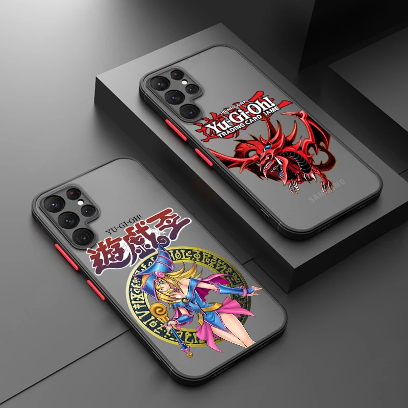 Yu Gi Oh Dark Magic Girl Samsung A72 A54 A53 A52S A34 A32 A33 A24 A23 A22S A02 Lite funda translúcida esmerilada para teléfono