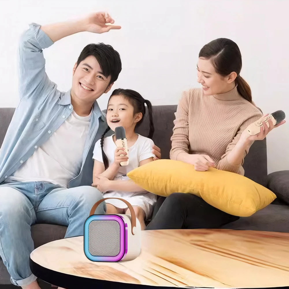 Máquina de Karaoke portátil Compatible con Bluetooth 5,3, luces LED ajustables, Mini altavoces de cine en casa para Karaoke en casa - imagen 4