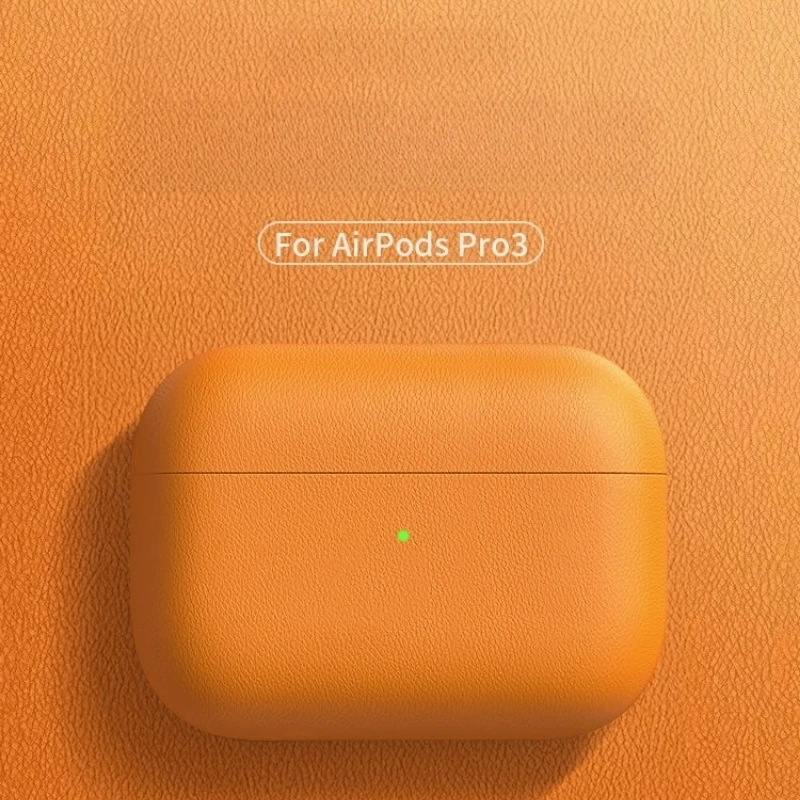 Funda de cuero para AirPods Pro 2, funda para AirPods 4 3 Pro3, accesorios para auriculares Bluetooth, piel de vaca con patrón de lichi y hebilla 
