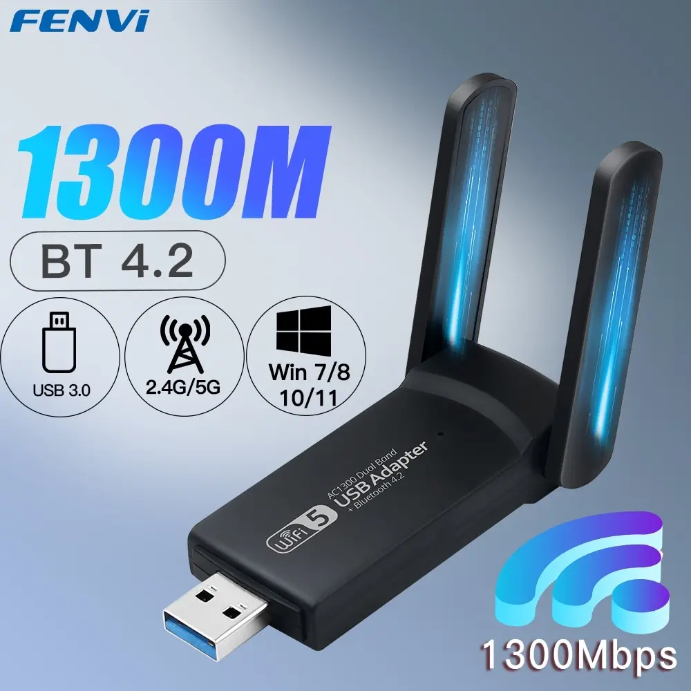Adaptador WiFi USB 3.0 Dual Band 1300 Mbps para PC y Portátil - imagen 5