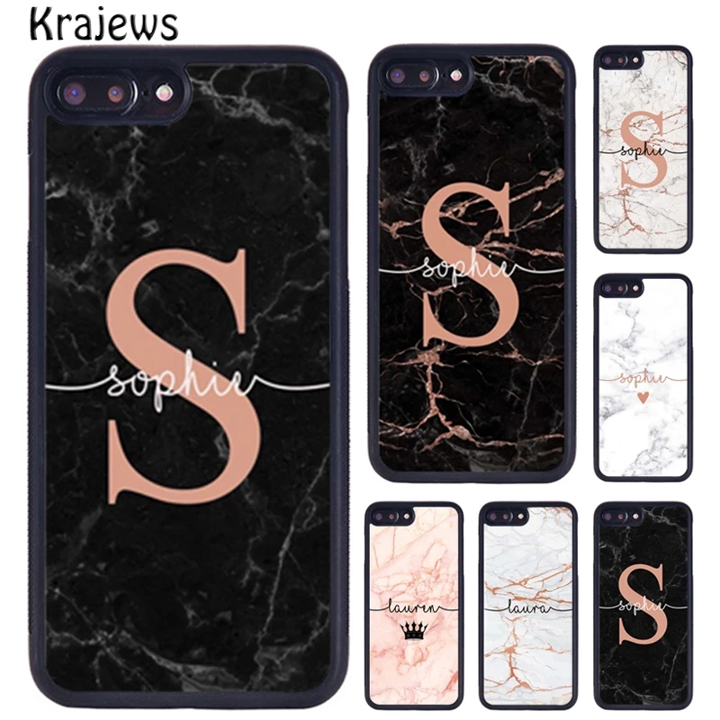 Krajews-funda de teléfono personalizada de oro rosa, MARBLE sin fin, para iPhone 17 Air 16 15 14 11 12 13 Pro MAX Plus