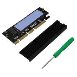 Tarjeta adaptadora M.2 PCIe NVMe SSD a PCI-E Express 3,0 X4 X8 X16 velocidad completa 2280 mm con disipador de calor y almohadilla térmica
