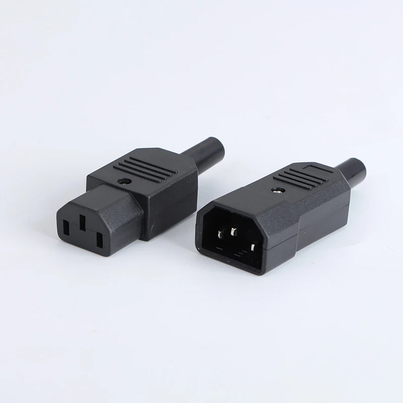 1/5/10 Uds IEC 320 Cable recto enchufe de CA C13 C14 10A 250V negro recable eléctrico 3 pines hembra conector de alimentación macho - imagen 5
