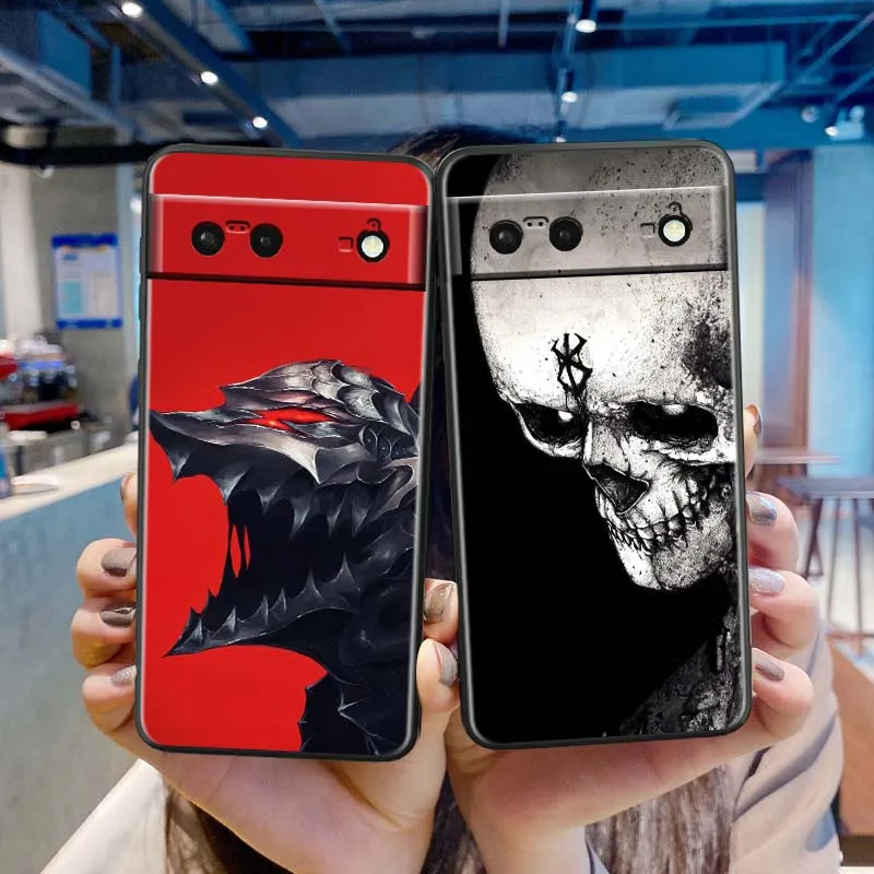 Funda de teléfono Anime b-bererk passion para Google Pixel 9a 9 8A 8 7 7A 6 6A Pro XL 2024 5G, funda de silicona TPU suave negra - imagen 4