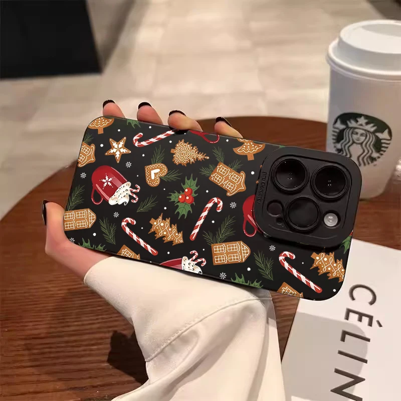 Funda de teléfono para Samsung Galaxy A16 A36 A56 A35 A55 A15 S25 Ultra S24FE S23 S22 Plus copo de nieve Feliz árbol de Navidad cubierta de Año Nuevo - imagen 3