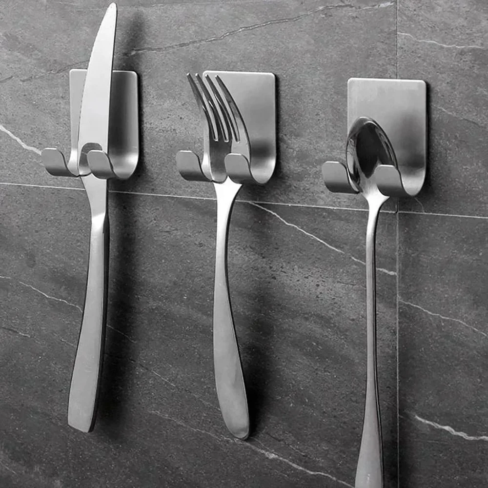 Soporte para maquinilla de afeitar sin perforaciones, gancho de almacenamiento, accesorios de baño multiusos de aluminio espacial