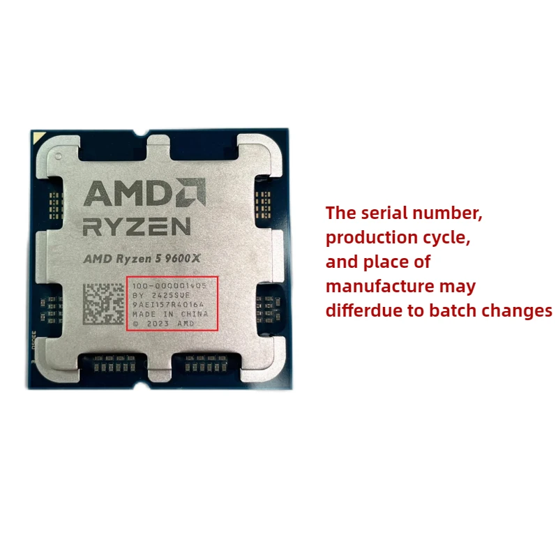 Procesador AMD Ryzen 5 9600X R5 9600X 5,4 GHz 6 núcleos 12 hilos 65W enchufe AM5 - imagen 3