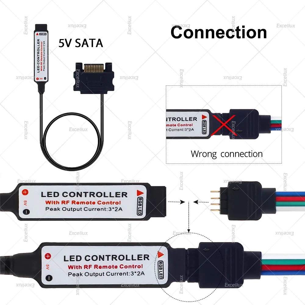Caja de PC con interfaz SATA de 5V, lámpara de tira LED, barra de luz para ordenador de 5V, iluminación para juegos de PC, 0,5 M /1M /2M /2x0,5M /2x1M - imagen 3