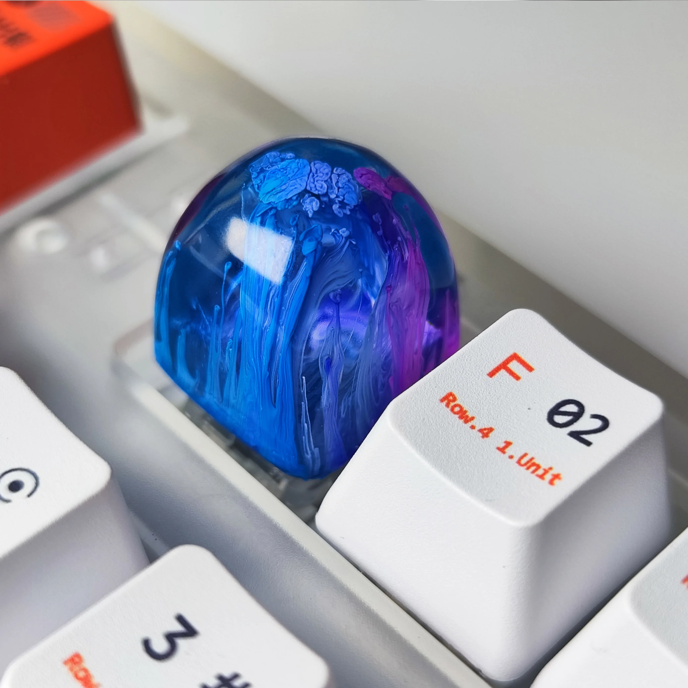 Dom Zen Pool 1u teclas artesanales de resina lujosa, teclado retroiluminado mecánico RGB, regalo para jugadores de PC, GK64, Anne Pro 2, RK878 - imagen 2