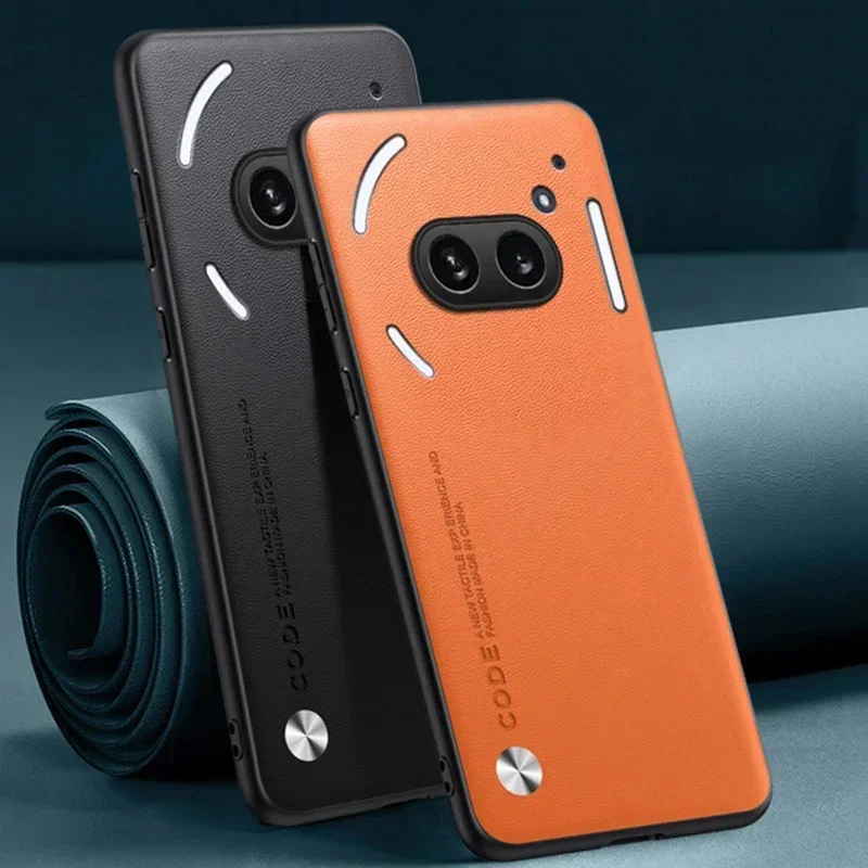 Funda de cuero PU para Nothing Phone 3A Pro, funda de carbono para Nothing Phone 3A 2A Plus CMF Phone3, fundas lisas antigolpes mate - imagen 4