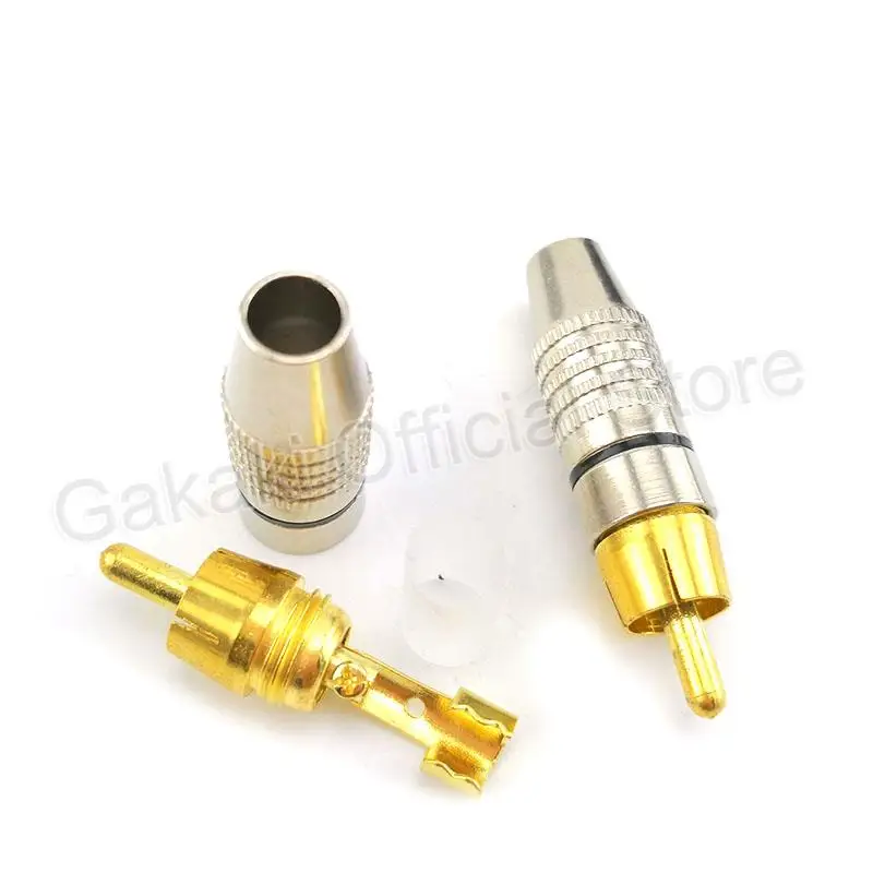 Adaptador de conector RCA macho a cableado, Cable de Audio y vídeo, cámara CCTV, sin soldadura, chapado en oro, 2/4/10 piezas - imagen 2