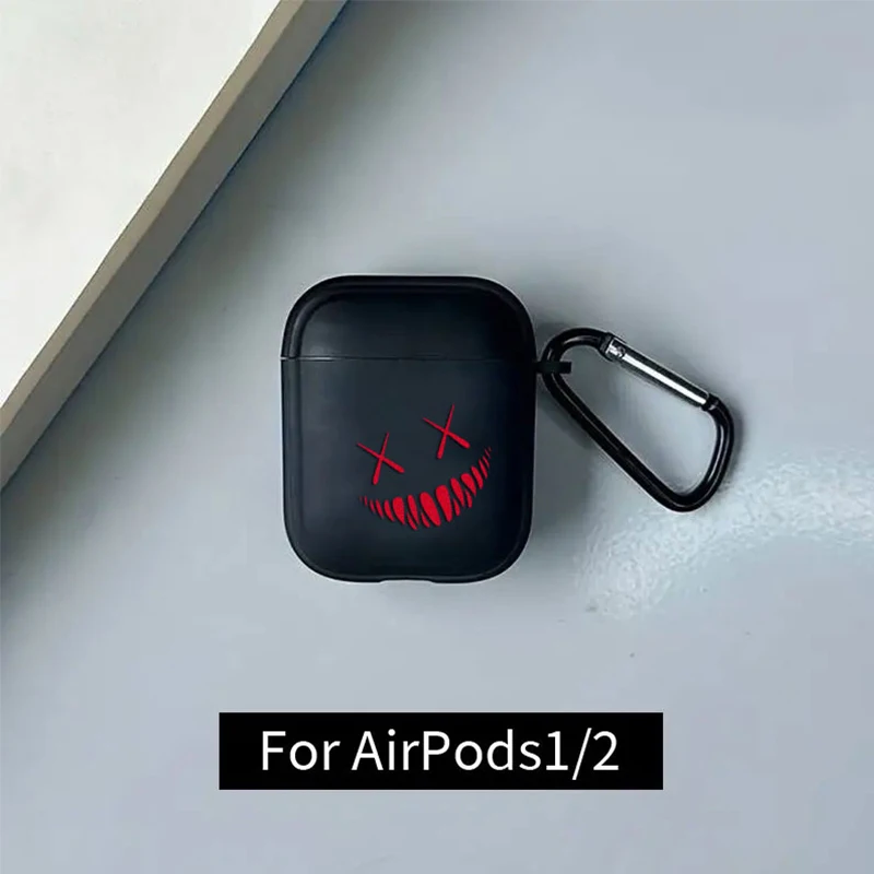 Funda para Airpods con sonrisa roja en la cara, funda para auriculares para Airpods 1, 2, 3, 4 Pro, funda para Airpod de 2 generación, regalo para novio - imagen 5
