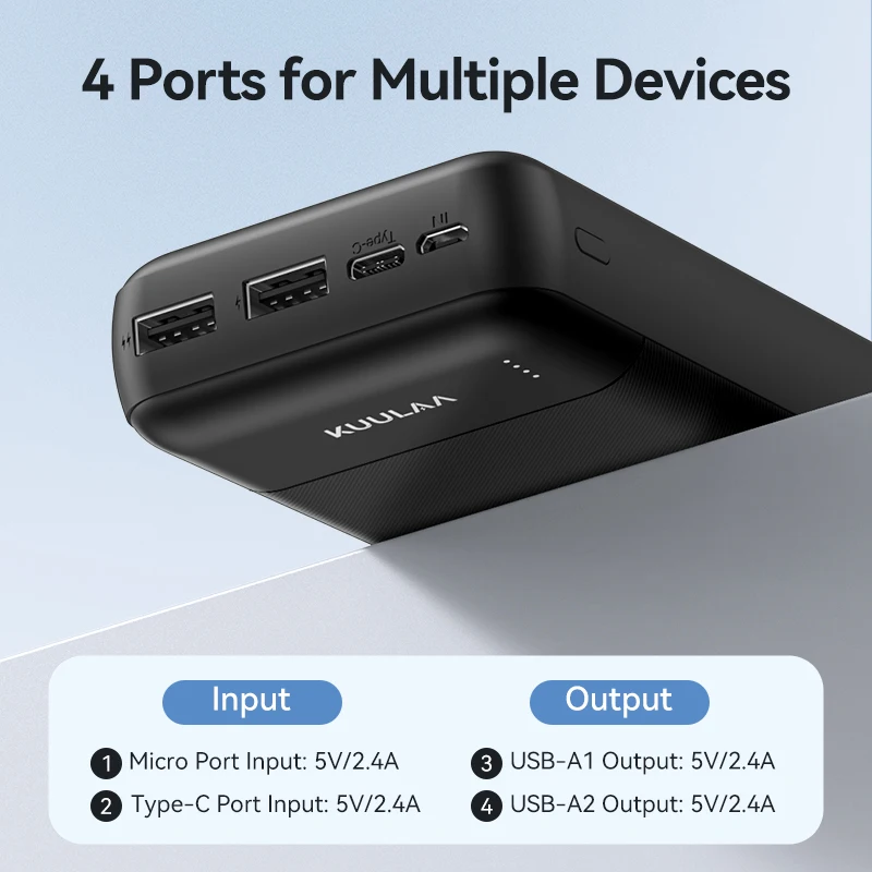 KUULAA 20000mAh banco de energía cargador portátil batería externa PoverBank carga rápida Powerbank para iPhone Xiaomi mi POCO - imagen 3