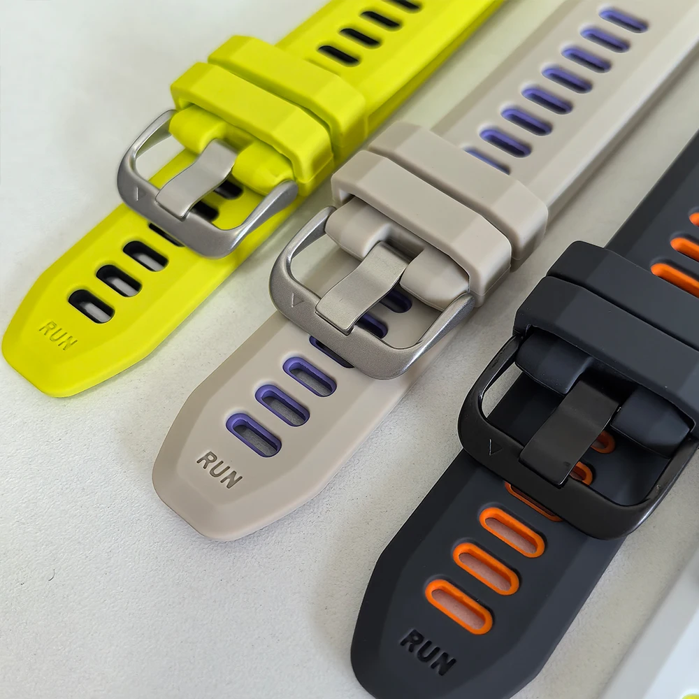 Correa de reloj inteligente de silicona de dos tonos de liberación rápida de 22mm para Huawei GT/Amazfit/Xiaomi S4/Honor/Suunto pulsera deportiva - imagen 4