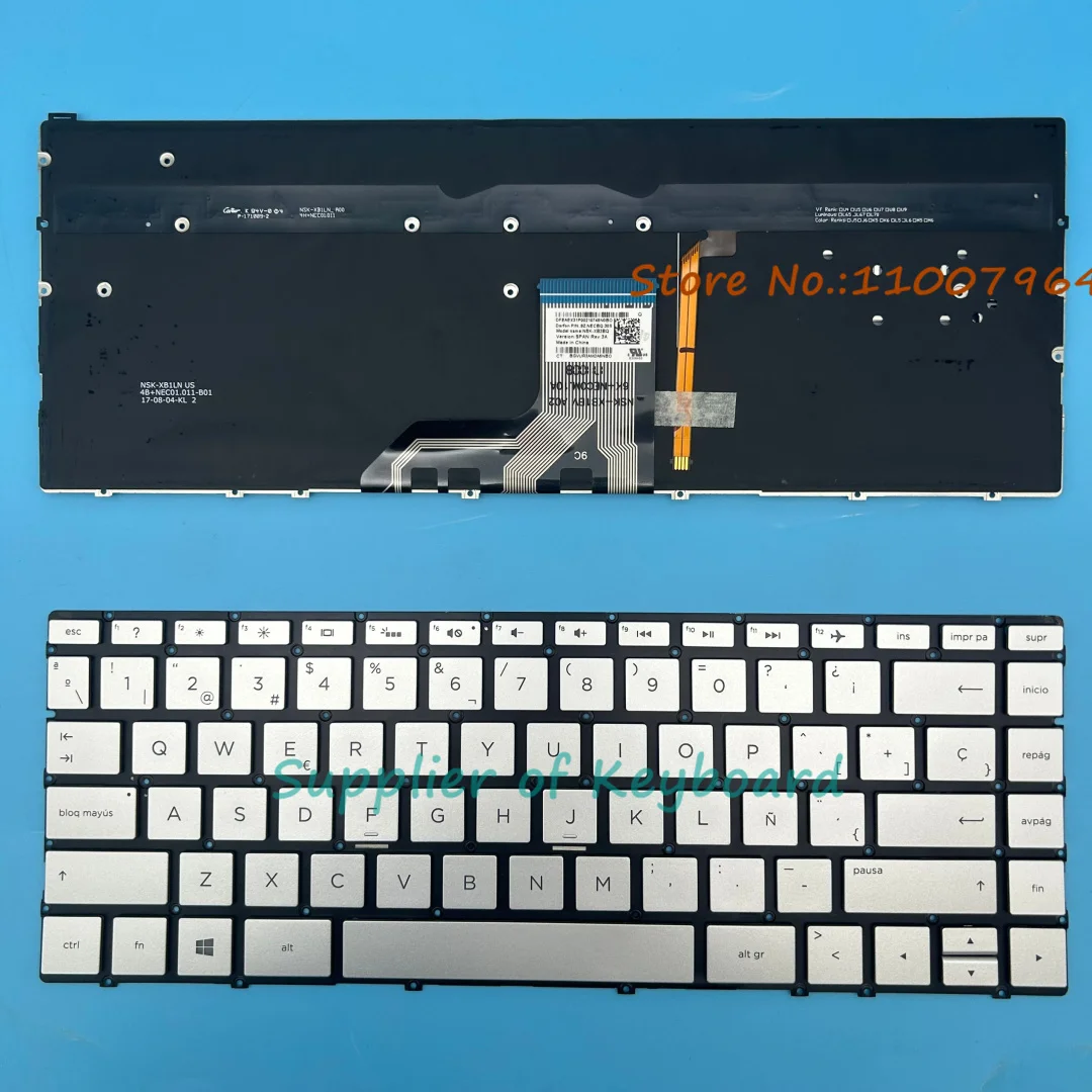 Nuevo teclado latino español para HP ENVY 13-ar 13-ar0000 13-ar0001la 13-ar0002la 13-ar0003la retroiluminado marrón/plata - imagen 2