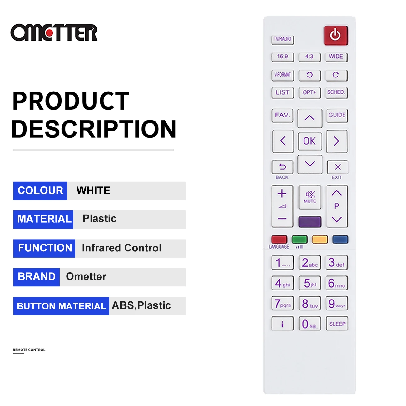 Nuevo Para Bein Sports receptor TV Control remoto blanco/púrpura - imagen 4