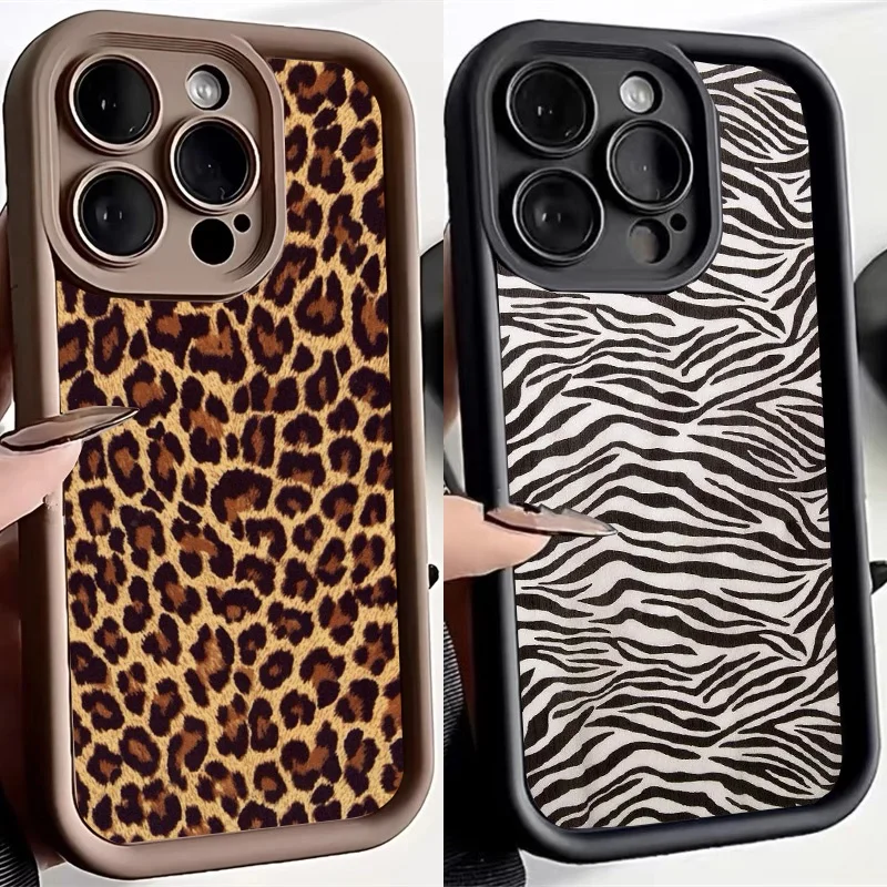 Funda con estampado de cebra y leopardo para OPPO A60 A17 A16 A15 A15S A53 A9 A5 2020 A54 A55 A58 A74 A52 A72 A92 A76 A96 A73 A94