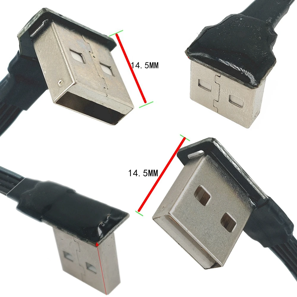 Cable de datos de caja de disco duro para impresora, cable de silicona suave de codo de línea suave de USB-A a B macho - imagen 4