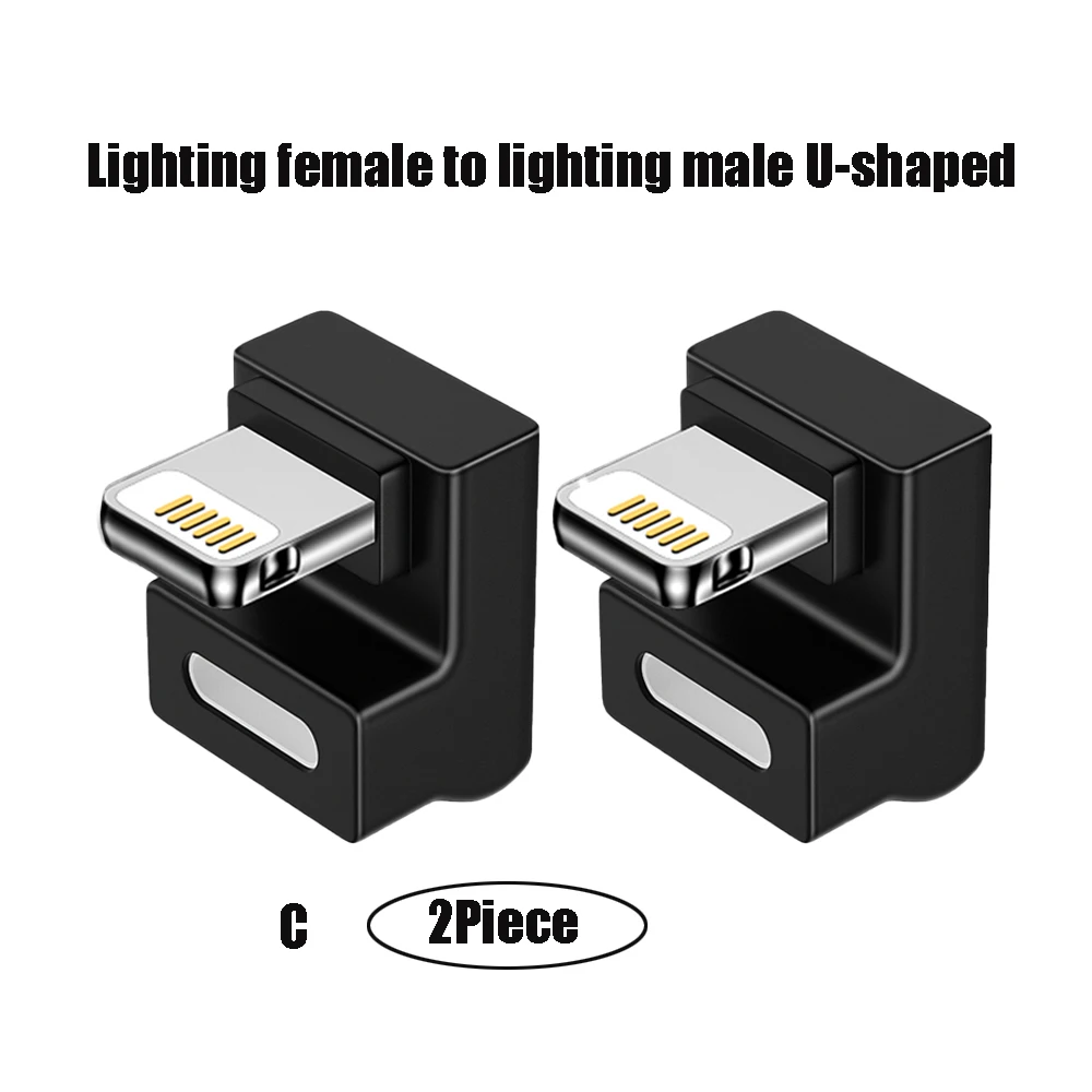 Convertidor de carga rápida para Apple 13, juego en forma de U sin bloqueo de manos, iluminación de Apple a cabezal convertidor tipo C, 2 piezas - imagen 4