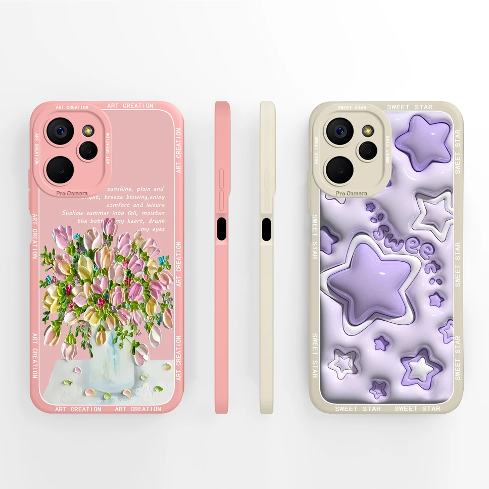 Para Realme 9i 4G 5G Funda de teléfono patrones encantadores Funda protectora trasera para Realme 9 i Silicona líquida suave a prueba de golpes Funda Capa - imagen 3