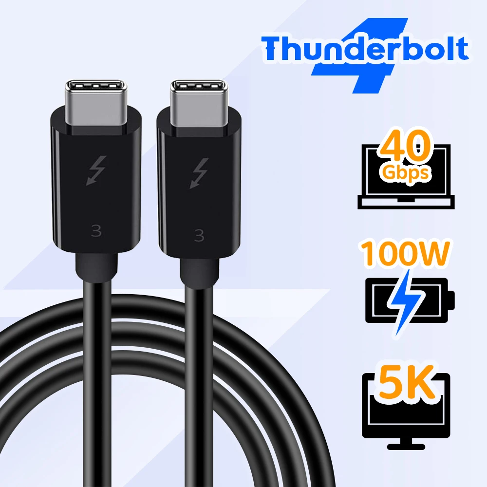 Cable Thunderbolt certificado 40Gbps 100W Cable Thunderbolt 3 Real genuino Cable Thunderbolt 3 macho a macho Resoluciones 5K - imagen 2