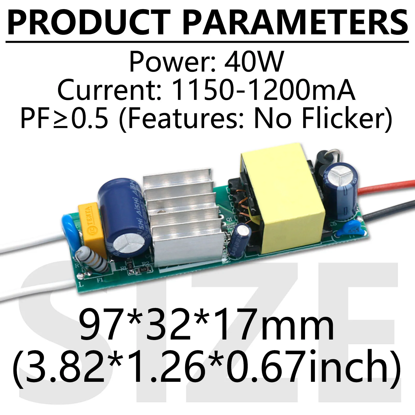 Sin parpadeo PF≥0,5 Controlador LED 10W 20W 30W 40W 50W Fuente de alimentación 300mA 600mA 900mA 1200mA 1500mA Transformadores de iluminación AC90-265V - imagen 4