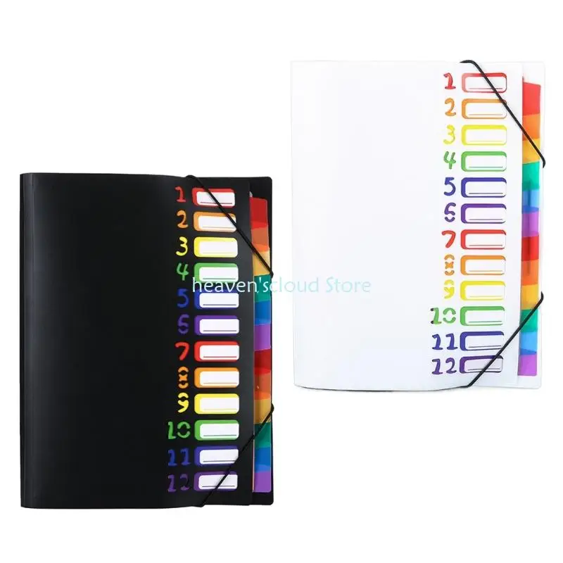 Y88B 2PCS/SET Carpeta archivos en expansión Documentos documentos forma órgano 12 bolsillos Caso para