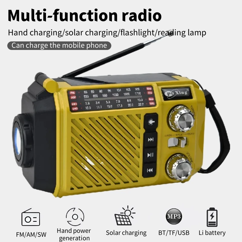 Radio retro de todas bandas con altavoces Bluetooth inalámbricos, carga solar y multimodo, batería de larga duración y múltiples modos de reproductor - imagen 2