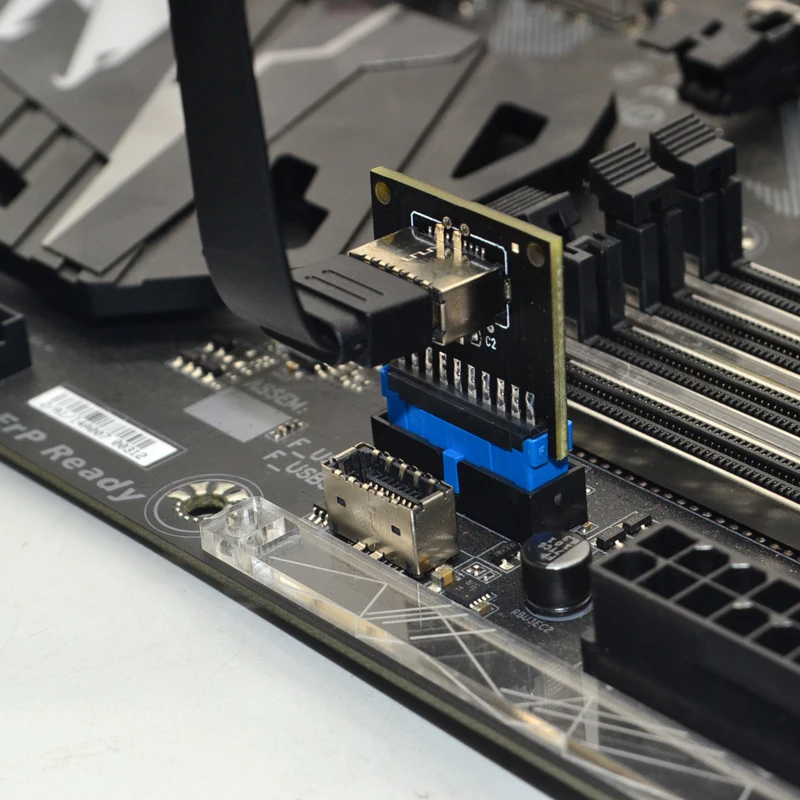 Convertidor USB3.0 de 20 pines a tipo E, cabezal interno USB a USB tipo C, adaptador frontal tipo E, placa elevadora de conector de 20/19 pines a USB-C - imagen 2