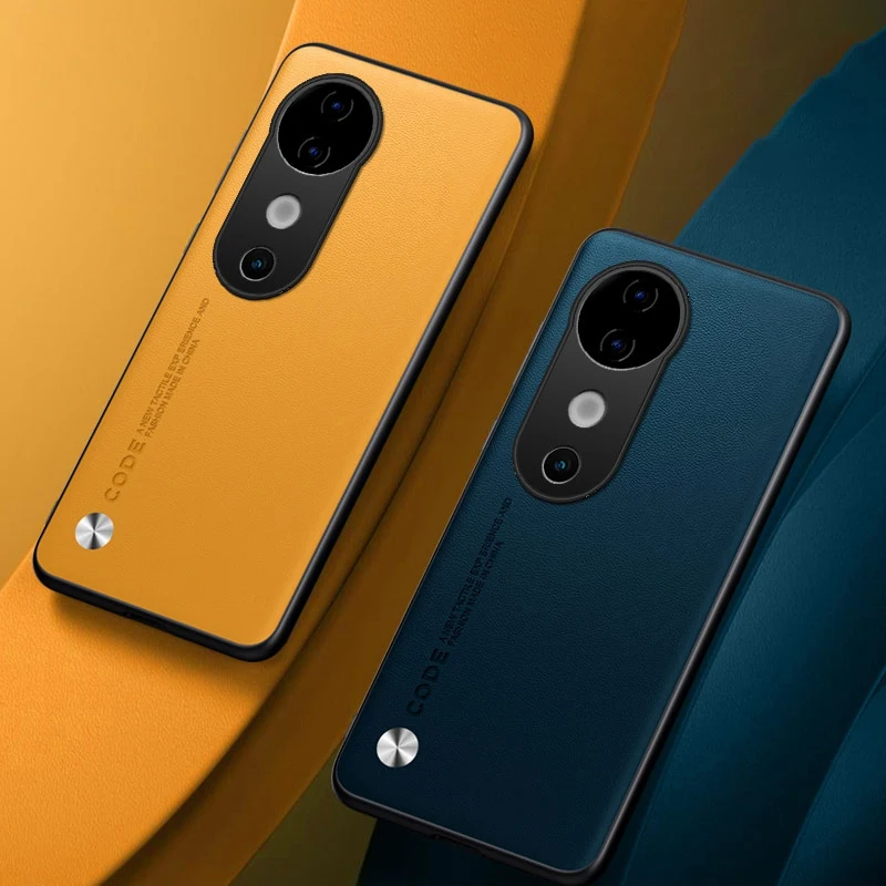 Funda de cuero PU de lujo para Vivo V40 Pro 5G, funda trasera de silicona mate a prueba de golpes, funda de teléfono de protección completa para Vivo S19 Pro - imagen 3