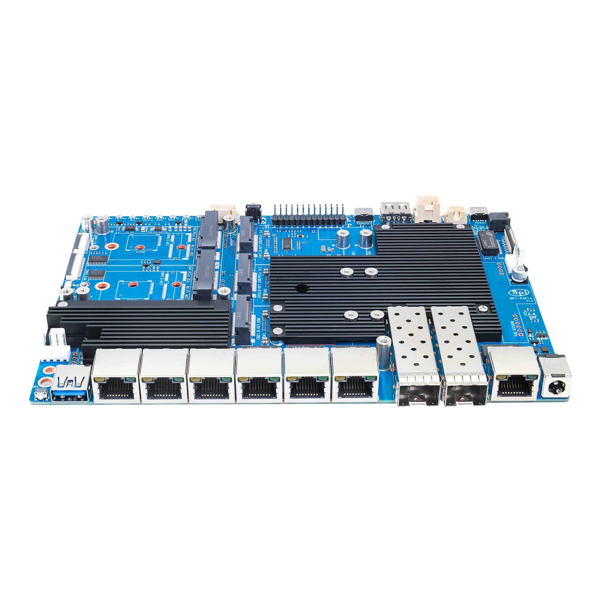 Banana Pi BPI-R4 PRO MediaTek MT7988A (Filogic 880) brazo de cuatro núcleos Corex-A7 8GB DDR4 8GB eMMC Wifi7 placa enrutadora automatización del hogar - imagen 3