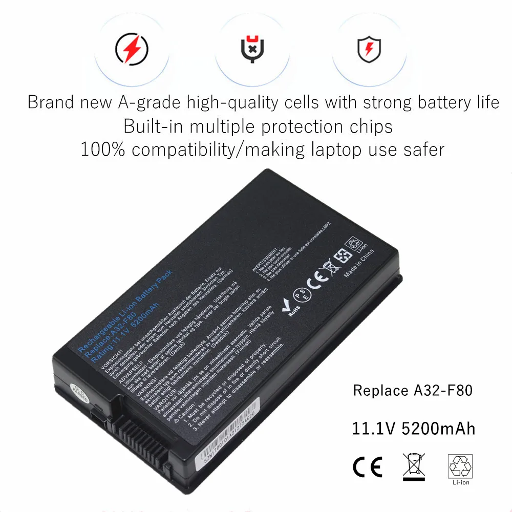 A32-F80 batería del ordenador portátil para For Asus F81 F83 F50 N80 N81 X61 X61W X61S X61GX X61SL X61Z X80 X82 X83 X85 X85C X85L X85S X88 - imagen 2