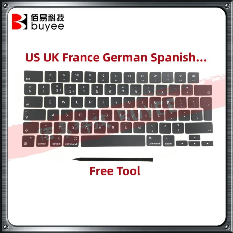 Teclas de ordenador portátil A2442 A2485, tapa de teclado para Apple Macbook Pro M1 Pro/Max Retina 14 "16", EE. UU., Reino Unido, Francia, Alemania, República Checa