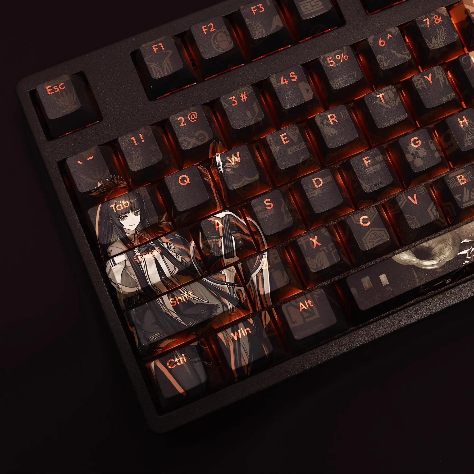 Juego de teclas Arknights para teclado ANSI, juego de teclas de Arturia virginosa, con subiluminación, PBT Dye, para juego de Anime, 108, 61, 87, 104, 108 - imagen 2