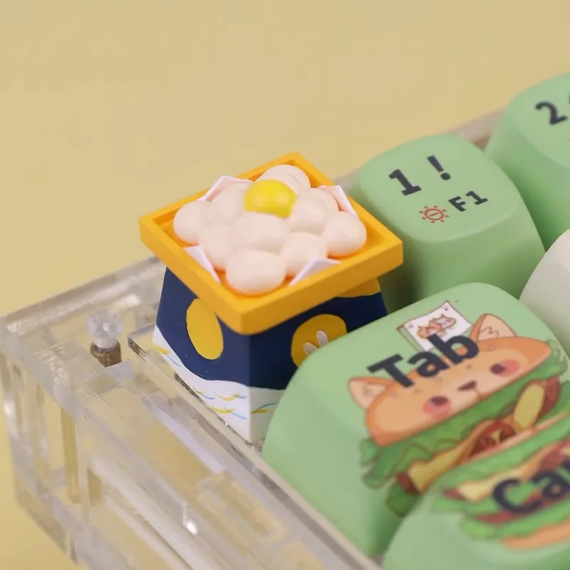 Sweet Mochi Keycap personalizado de resina DIY hecho a mano Original Kawaii dibujos animados Keycap para accesorio de teclado mecánico - imagen 2