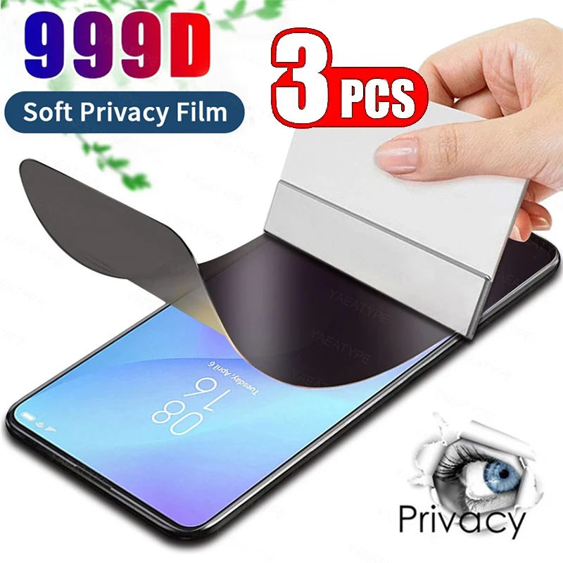 3 uds hidrogel de privacidad para Realme C11 C12 C17 C20 C21 C21Y C25 C25Y C25s C30 C31 C35 C51 C51s C33 2023 Protector de pantalla antiespía
